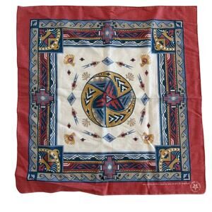 Craft Southwestern Western Bandana Red Blue Gold Geometric Print 21x22